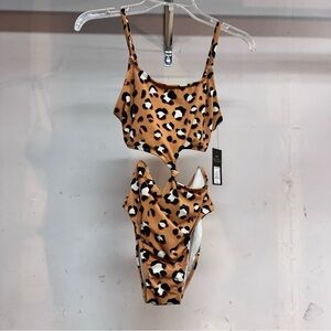 Art class leopard one piece swim suit girls size 14/16 new with tag